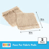 Beige Faux Fur Fabric Square Patches for Crafts, Sewing, Costumes, Seat Pads (10 x 10 in, 2 Pack)