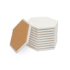 Blank White Ceramic Hexagon Coasters. Tiles for Crafts (3.7 In, 12 Pack)