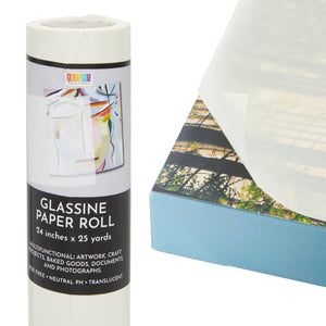 Glassine Art Paper Roll for Artwork, Tracing, Photos, Documents (24 In x 25 Yards)