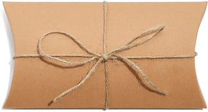 Kraft Paper Pillow Gift Box Set (50 Pack)