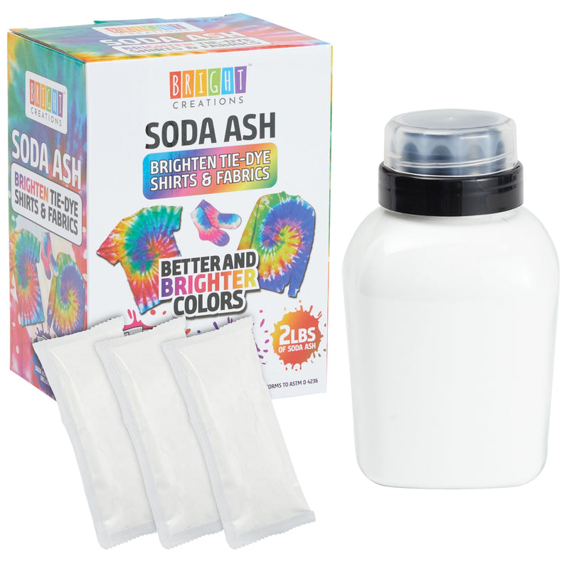 2 lbs Soda Ash Tie Dye Kit for DIY T-Shirts with Portable Container, Kids Arts and Craft Supplies (3.75 x 6 In)