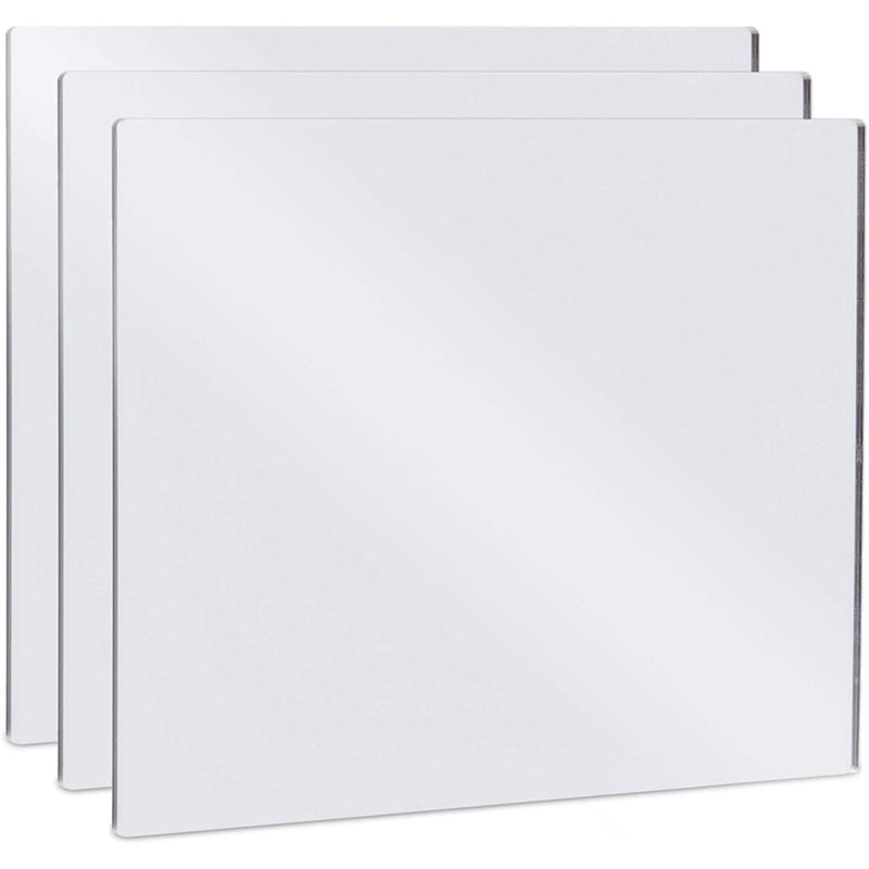 Acrylic Mirror Sheets, Shatter Resistant (3mm, 10 x 8 in, 3 Pack)