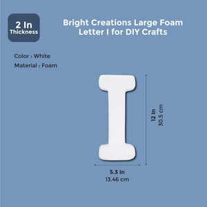 Foam Letters for Crafts, Letter I (White, 12 in)