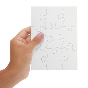 24 Sheets Blank Puzzles to Draw On Bulk, 5.5 x 4 Inch Jigsaw Puzzle Pieces for DIY, Arts and Crafts Projects