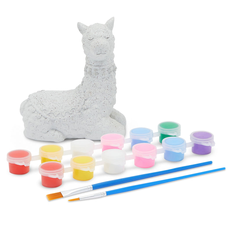Unicorn and Llama Ceramic Painting Kit for Kids with 3ml Paint Pod Strips, 2 Brushes and 2 Figures