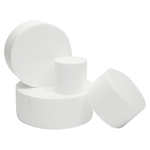 Foam Cake Dummies for Decorating, Display, 4 Tiers of 4" 6" 8" 10" Dummy Wedding Cake Rounds (14.4 Inches Tall)