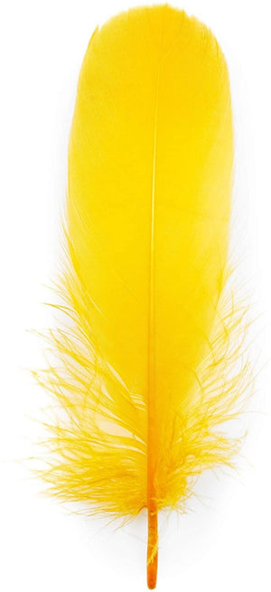 Gold Goose Feathers for Crafts, Costumes, Decorations (6-8 in, 100 Pieces)