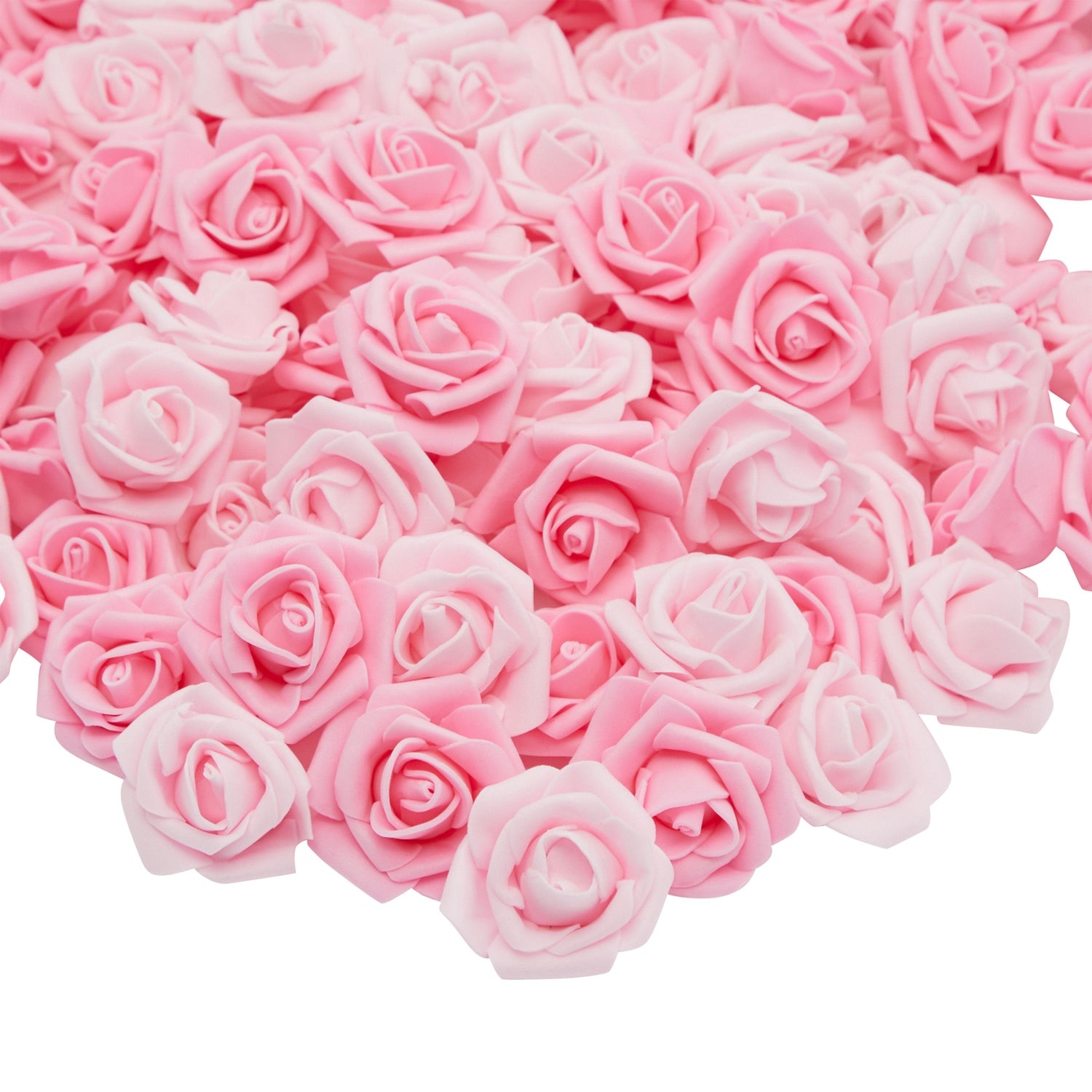 Artificial Roses in 2 Pink Colors, 2-Inch Faux Flower Heads for