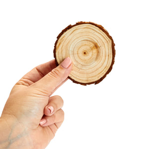 30 Pack Natural Wood Slices for Crafts, Unfinished, 2.7-3.1 Inch Diameter Discs, 0.4 Inches Thick