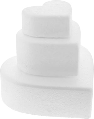 Heart Shaped Cake Foam Dummies, 5-11 Cake Dummy (3 Pieces)