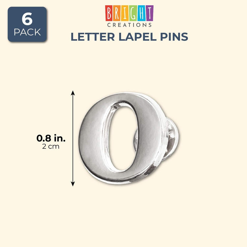 Bright Creations Alphabet Letter Lapel 6 Pack - O Monogram Lapel Pin Set