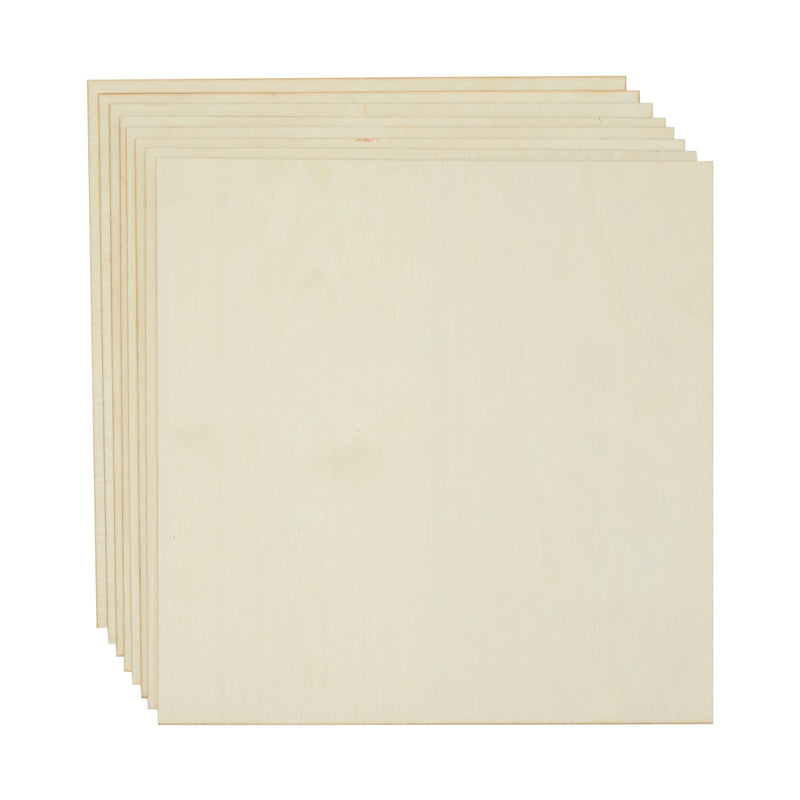 8-Pack 12x12 Wood Panels, Thin Plywood for Crafts, Painting, DIY, Art Projects, Engraving, 3 mm Birch Plywood Boards, Unfinished Wooden Signs (0.12 in Thickness)