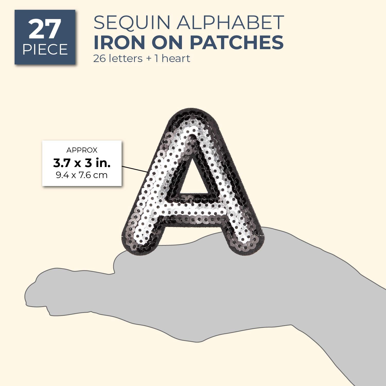 A-Z Capital Alphabet Rhinestone Letter Patches Iron on Hotfix