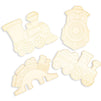 Wood Cutouts for Crafts, Wooden Trains (4.6 x 3.6 in, 24-Pack)