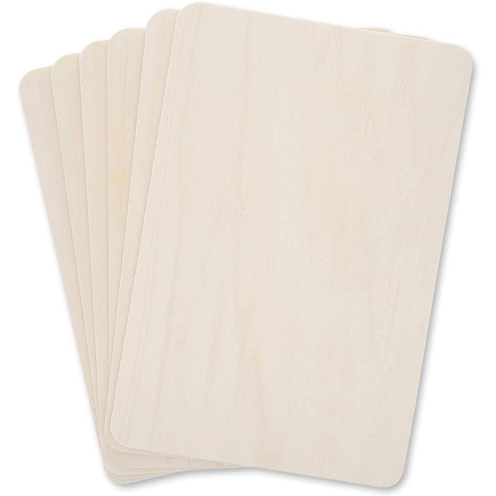6 Pack Rectangle Wooden Boards for Wood Burning, Unfinished Wood Plank –  Loomini