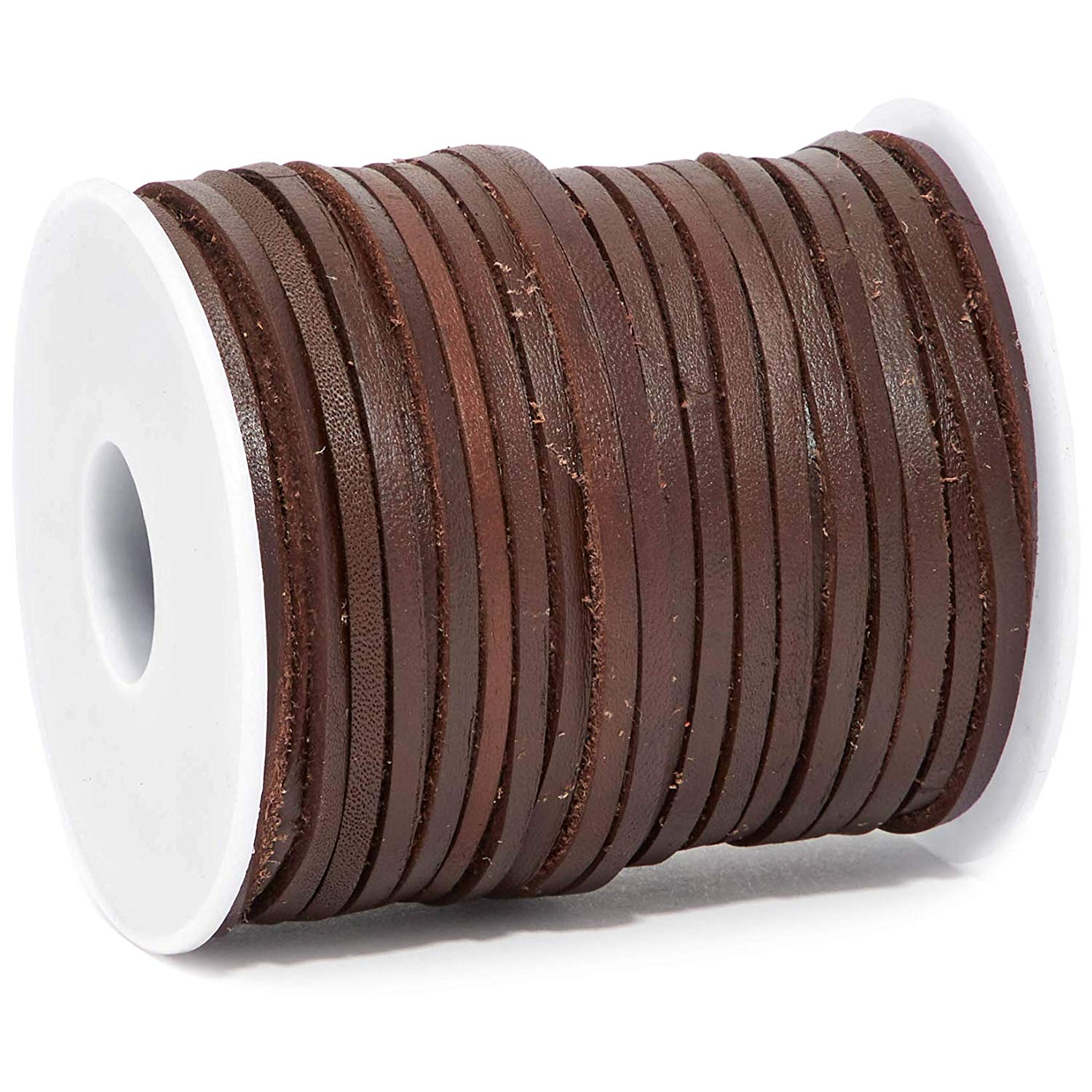 Braided PU Leather String Cord (55 Yards, Light Brown) 