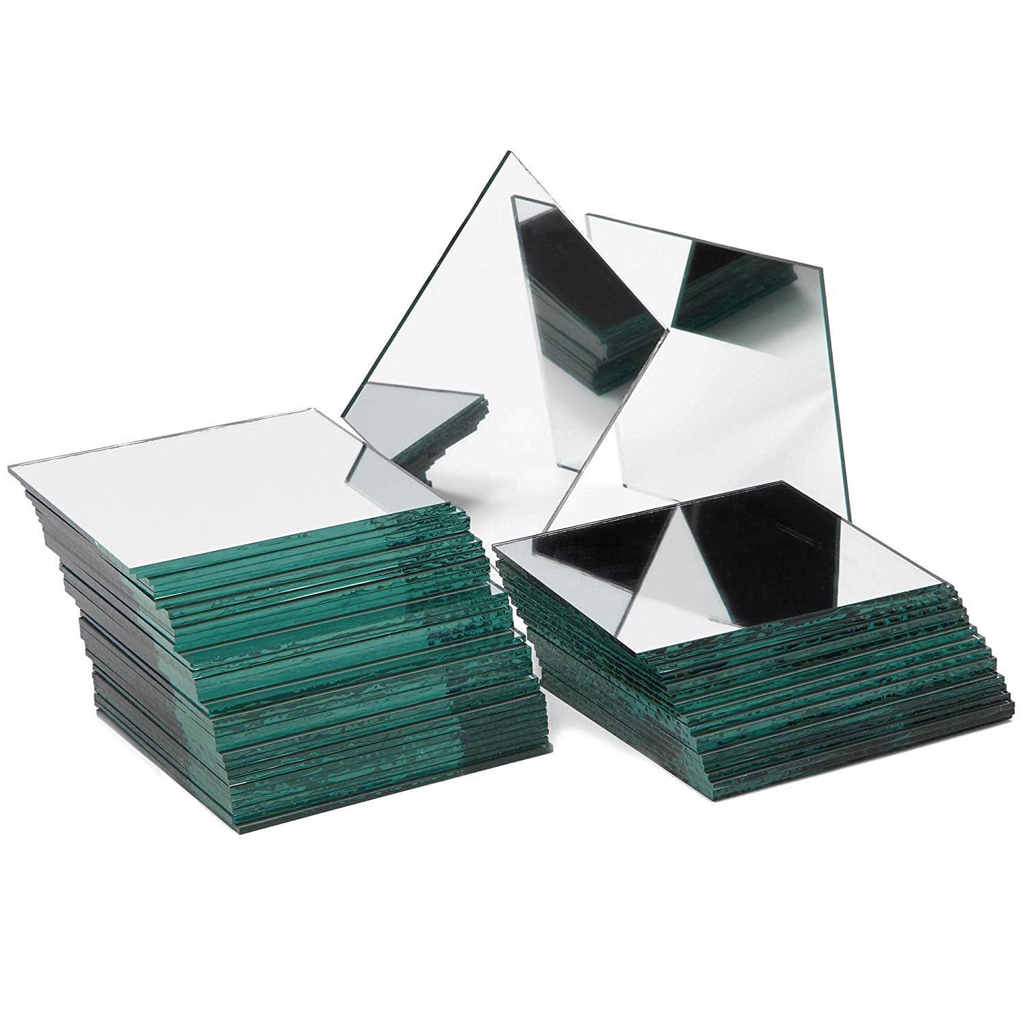 Square Mirror Tiles for Home Decor and DIY Crafts (3x3 Inches, 50
