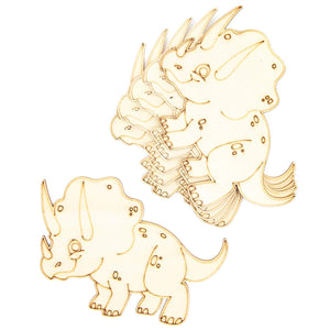 Wood Cutouts for Crafts, Dinosaur Cutouts (4 x 5 in, 24 Piece)