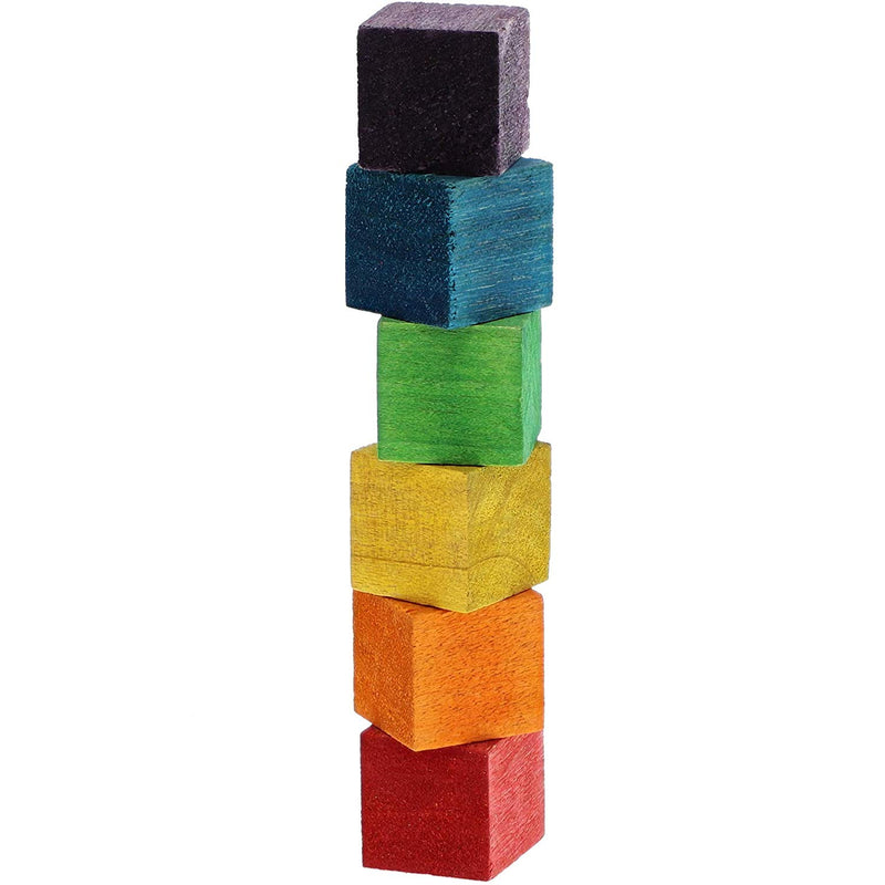 Bright Creations 100 Piece Wooden Blocks for Crafts, Colorful Small Cubes  (6 Colors, 0.6 in)