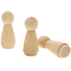 Wood Peg Dolls, Unfinished Doll Kit for Decorating (2 in, 50 Pack)