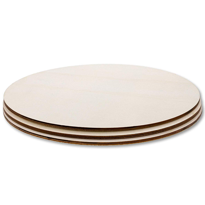 Wooden Cutouts for Crafts, Wood Circles, 0.2 Inch Thick (12 In, 3-Pack)