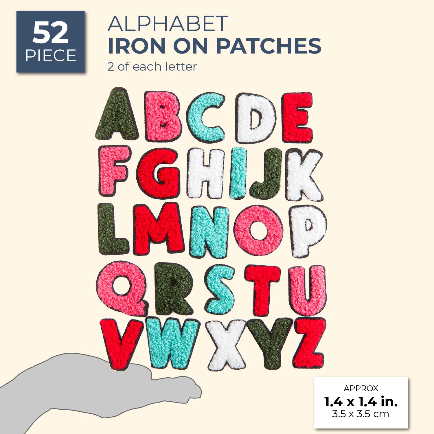 Iron On Alphabet Letters 40 Piece Pack Gold A - Z Size 30mm Wrights