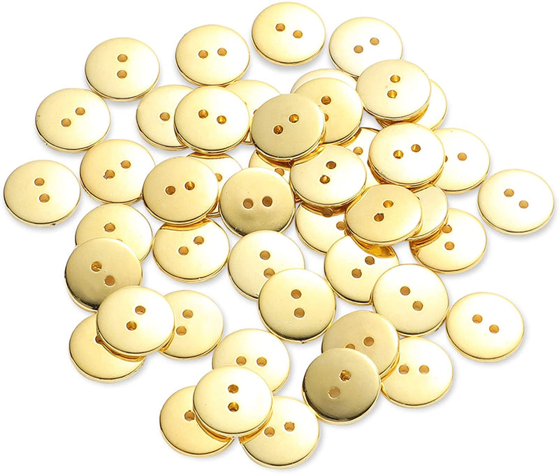 Gold Craft Buttons with 2 Holes for DIY Art, Sewing (22mm, 200 Pieces)