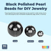 Gold Polished Pearl Beads for Jewelry Making (3 Sizes, 90 Pieces)