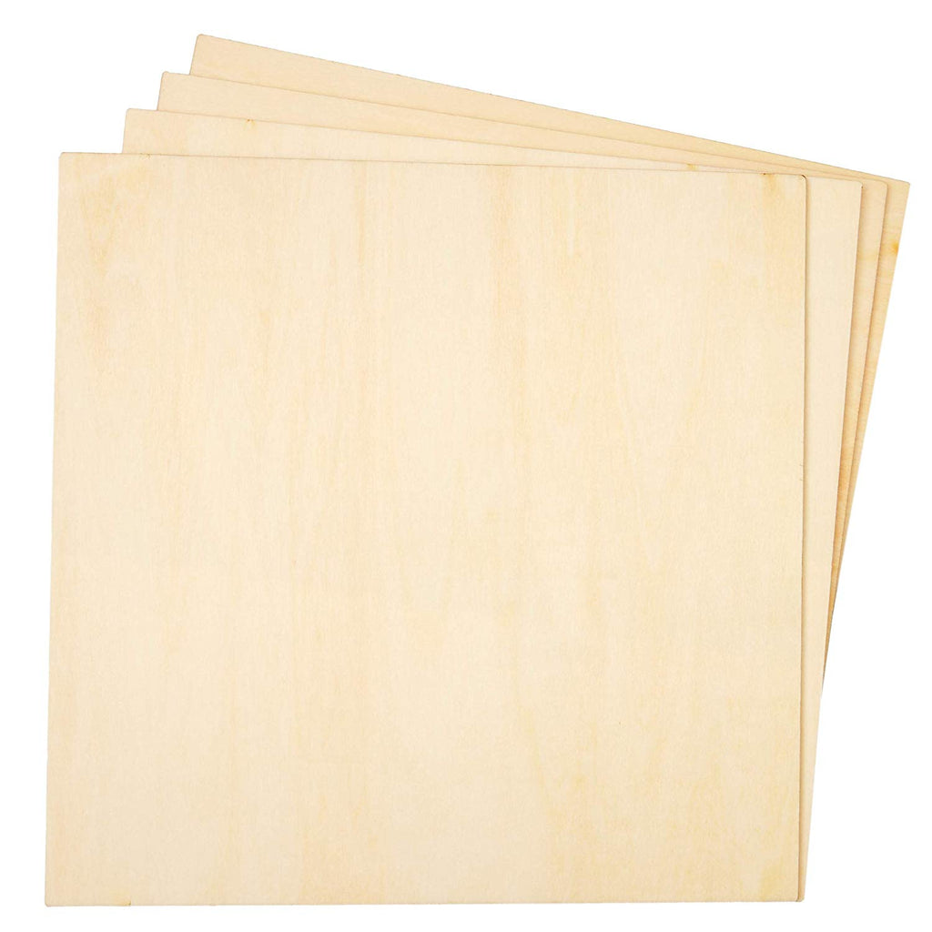 Bright Creations 4 Pack Unfinished Wood Panels for Painting, Blank Wooden Squares for Crafting & Art Pouring, 11x14 in