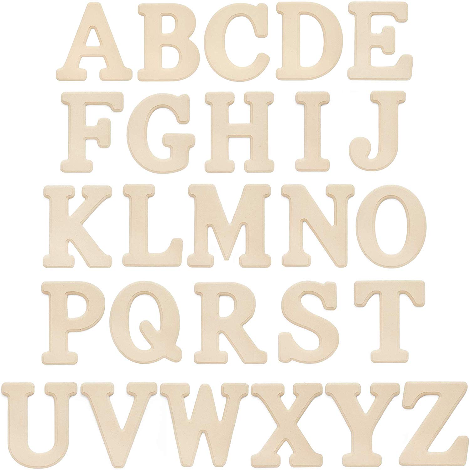 Hampton Art Rustic Wood Letters 2-Inch - Pack of 38 - Birch Wood