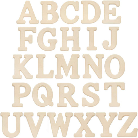 6 Inch 88 Pieces Wood Letters Crafts Wooden Letters,Unfinished Thin  Alphabet with Extras for Wall Decor