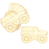 Monster Truck Wood Cutouts for Crafts (24 Pieces)