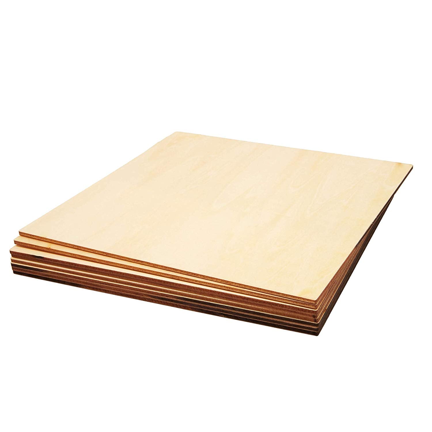 Wooden Squares for Crafts, Panel Board (6 x 6 in, 8-Pack)