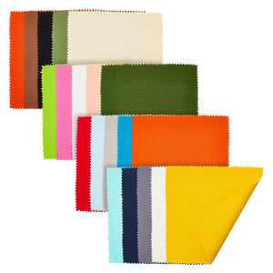 25 Piece Kit Embroidery Cloth Fabric Squares in 20 Colors with 5