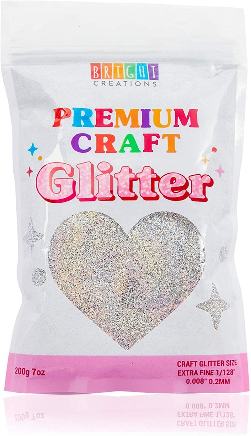 Silver Gold Glitter Powder for Resin Crafts, Rainbow Dip Glitter for Nail Polish, Slimes, Tumbler, 200g, 7 oz