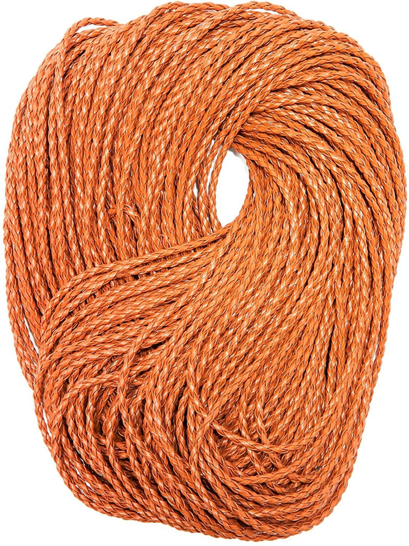 Braided PU Leather String Cord (55 Yards, Light Brown)