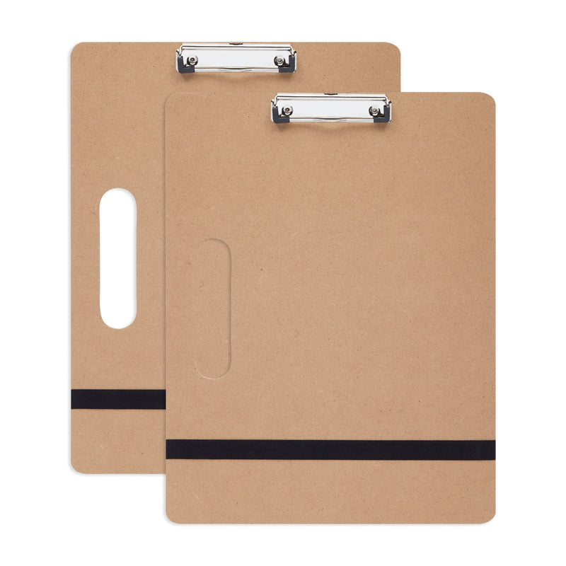 2-Pack Artist's Drawing Sketch Boards, Large Art Clipboards with Left-Side Handle Holes and Paper Retaining Rubber Bands, Portable Drafting Boards for Home, Office, Studio, and Field (13x17 in)