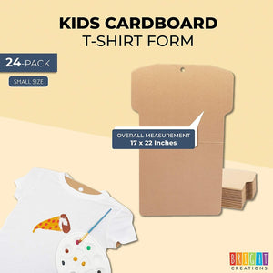 Youth Cardboard Shirt Form for Arts and Crafts, Size Small (17 x 22 in, 24 Pack)