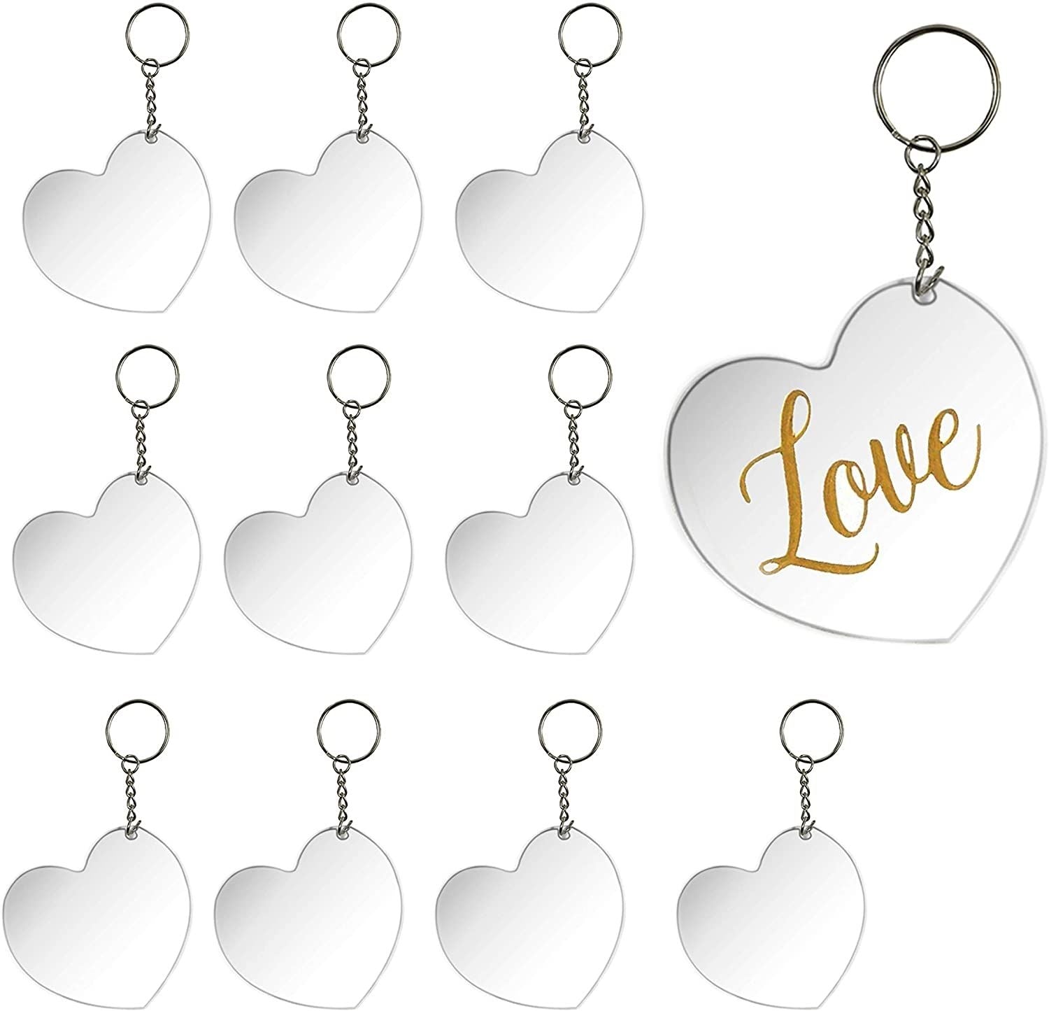 20-Pack 3.5-Inch Clear Round Acrylic Keychain Blanks, 1/8-Inch Thick  Plastic Circles with 10 Metal Chains, Rings, and Clasps for Custom  Keychains