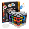 Acrylic Paint Set for Kids with Brushes and Palette (12 Colors, 18 Pieces)