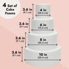 Foam Cake Dummies for Decorating, Display, 4 Tiers of 4" 6" 8" 10" Dummy Wedding Cake Rounds (14.4 Inches Tall)