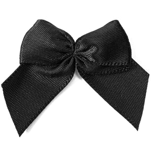Mini Satin Ribbon Bows with Self-Adhesive Tape (Black, 1.5 Inches, 200-Pack)