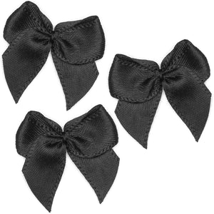Mini Satin Ribbon Bows for DIY Crafting (Black, 1 Inch, 350 Pack)