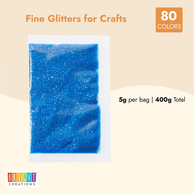 80 Colors Ultra Fine Glitter for Crafts, Resin, Nails, Epoxy, Slime (5 Grams Per Packet)