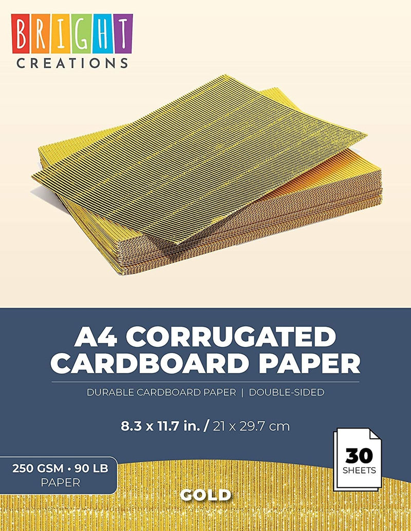 Bright Creations Corrugated Sheets for Invitations and Projects – Pack of 30, Gold