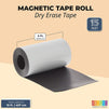 1-Pack Dry Erase Reusable and Customizable Magnetic Tape Roll for Organizing Packaging, Classroom Whiteboard Reminders, Calendar and Scheduling (4 Inches x 15 Feet)