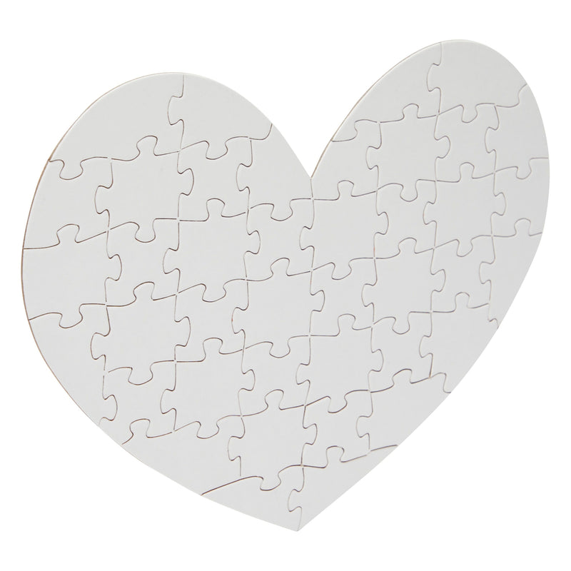 Set of 12 Heart Shaped Blank Jigsaw Puzzles to Draw On for Valentine’s, DIY Crafts (9 x 6 in, 40 Pieces Each