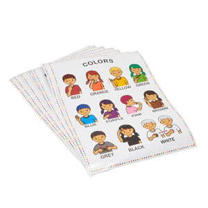 Sign Language Posters for Kids, Teacher Classroom Supplies (13 x 17 In, 8 Pack)