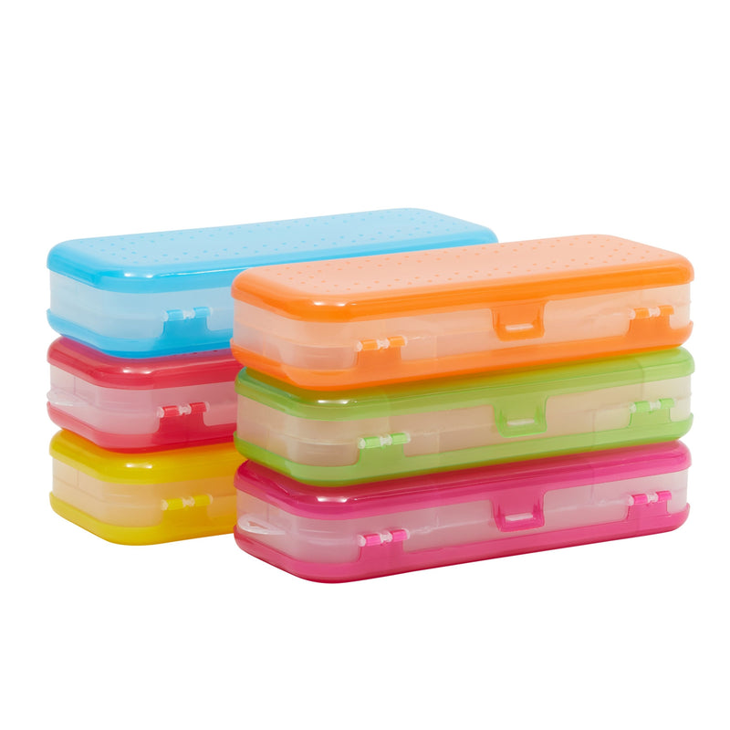 Plastic Cases, Colorful 7 Compartment Organizers (6 Pack)