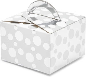 24 Pack Paper Gift Boxes for Party Favors, Metallic Silver